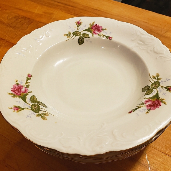 {Wawel Poland}🥀Vintage Porcelain Soup Set, Rose+Stem Pattern - Picture 4 of 6